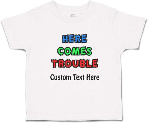 Toddler T-Shirt Funny Here Comes Trouble Style C Funny Humor Red Trouble Clothes in Saudi Arabia