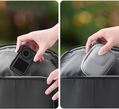 Osmo Action 4/3 Camera Protection Case -Case - Pu Leather Storage Bag لكاميرا الحركة - حالة سفر قشرة صلبة محمولة - رمادي (رمادي) in Kuwait