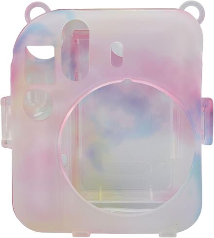 FUJI MINI 12 حالة وقائية مع حزام وصور قابلة للفصل - Clear PC Shell للكاميرا الفورية (لون الحلم) in Kuwait