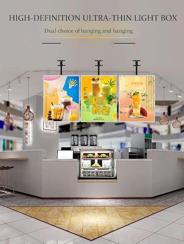 مربع مصباح LED Slim Snap Frame ، لوحة القائمة المضيئة LED ، مربع LED Advertising Light ، لوحة إعلانات معلقة للديكور ، المعرض ، الإعلان (60 * 90 سم) in Kuwait