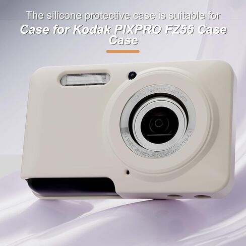 Silicone Case for Kodak PIXPRO FZ55 Digital Camera with Screen Protector and Lanyard for Kodak PIXPRO FZ55 Accessories - (Rice White) in Kuwait
