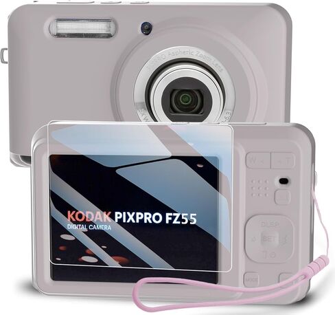 Silicone Case for Kodak PIXPRO FZ55 Digital Camera with Screen Protector and Lanyard for Kodak PIXPRO FZ55 Accessories - (Rice White) in Kuwait