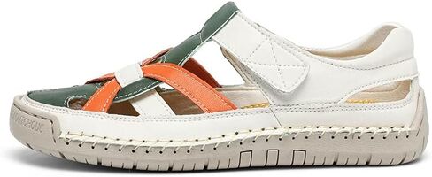 LZDZN Womens Closed Toe Sandals For Women Leather Women's Color Mixing Blue Yellow Green Black Dress Hiking Woman Size Summer Flip Flops Slippers Shoes Fisherman Beach in Saudi Arabia