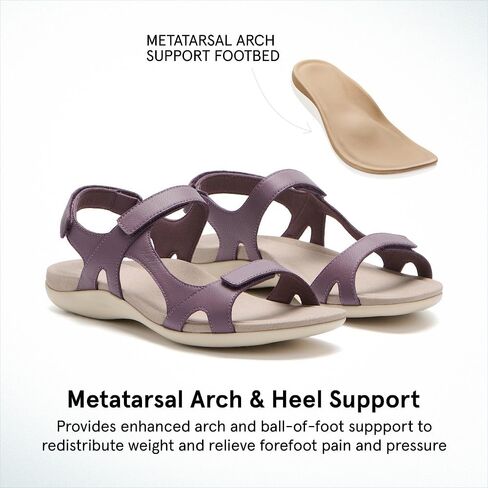 ABEO Oasis Metatarsal Sport Sandal | Walking Sandals Women | Water Resistant Leather Sandals | Three Points of Adjustability | Built-in Orthotic Insole in Saudi Arabia