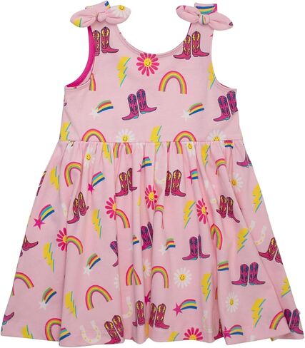 RuffleButts Baby/Toddler Girls Knit Tie Shoulder Twirl Dress in Saudi Arabia