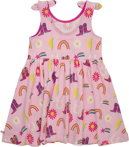 RuffleButts Baby/Toddler Girls Knit Tie Shoulder Twirl Dress in Saudi Arabia