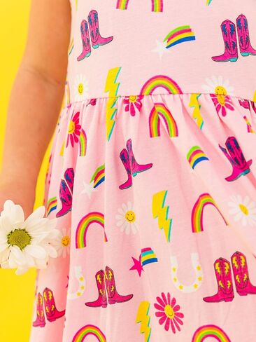 RuffleButts Baby/Toddler Girls Knit Tie Shoulder Twirl Dress in Saudi Arabia
