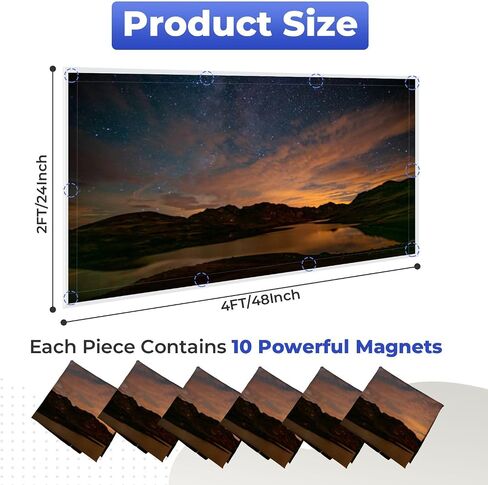4 Pack Fluorescent Light Covers for Ceiling Lights Forest Full Moon Night Scenic Night Landscape Large Moon Long Magnetic Light Filters Diffuser Shade for Classroom Home Office School in Saudi Arabia