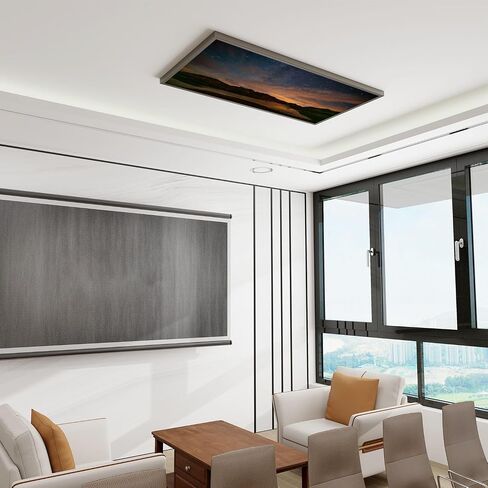 4 Pack Fluorescent Light Covers for Ceiling Lights Forest Full Moon Night Scenic Night Landscape Large Moon Long Magnetic Light Filters Diffuser Shade for Classroom Home Office School in Saudi Arabia