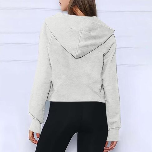 FMCHICO WOMENS SWESSSHIRTS HALD ZIP CROSPLOVER FLOOVER Fleece Quarter Quare Hoodies تسقط ملابس ملابس إبهام الثقب in Kuwait