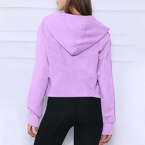 FMCHICO WOMENS SWESSSHIRTS HALD ZIP CROSPLOVER FLOOVER Fleece Quarter Quare Hoodies تسقط ملابس ملابس إبهام الثقب in Kuwait