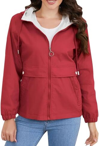 FMCHICO Women's Jacket with Hood Warm Lightweight Waterproof Insulated Windbreaker in Saudi Arabia