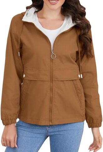 FMCHICO Women's Jacket with Hood Warm Lightweight Waterproof Insulated Windbreaker in Saudi Arabia