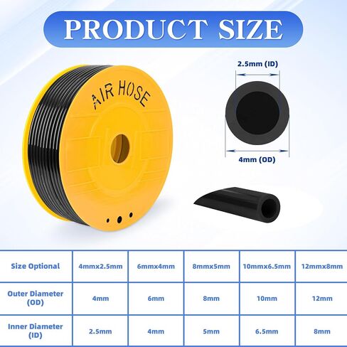 PU Air Hose 10mm OD x 6.5mm ID Blue Polyurethane Hose 100 Meters 328 FT Pneumatic Tubing Pipe for Air Compressor in Saudi Arabia