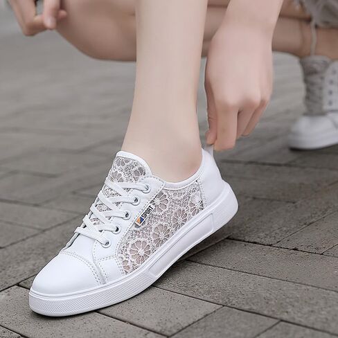 Women's Mesh Lace Fashion Sneakers | Breathable Lace-Up Shoes for Sport & Casual Comfortable Sneakers in Saudi Arabia