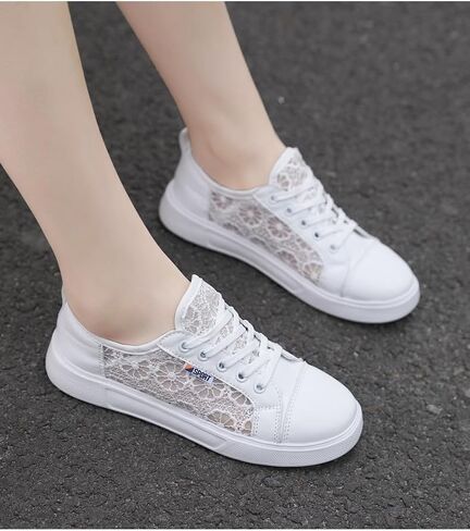 Women's Mesh Lace Fashion Sneakers | Breathable Lace-Up Shoes for Sport & Casual Comfortable Sneakers in Saudi Arabia