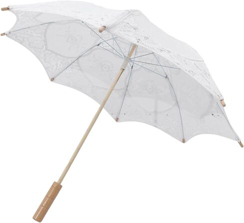 SAFIGLE Vintage Umbrella Lace Umbrella Wedding Bridal Umbrella Embroidery Lace Umbrella Decorative Photography Prop Umbrella in Kuwait