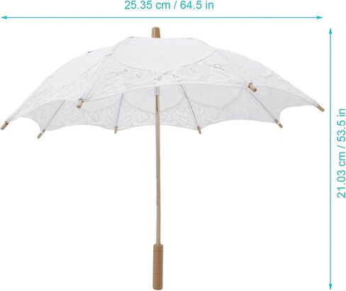 SAFIGLE Vintage Umbrella Lace Umbrella Wedding Bridal Umbrella Embroidery Lace Umbrella Decorative Photography Prop Umbrella in Kuwait