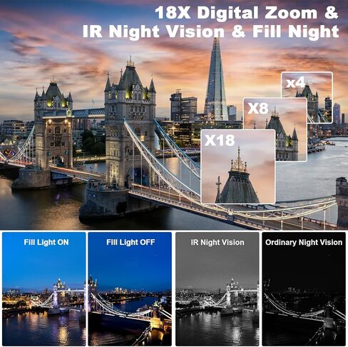 8K Video Camera, 18X Digital Zoom Camcorder 64MP Ultra HD WiFi Vlogging Camera for YouTube, 3.0" Touch Screen Digital Camera with Microphone, Remote Control, 64G SD Card, Rechargeable Battery in Saudi Arabia