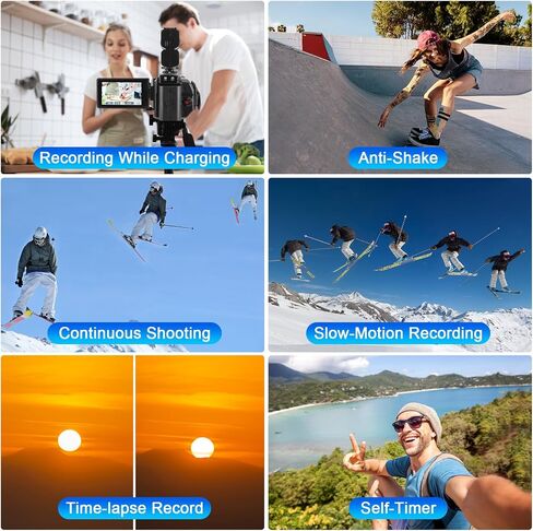 8K Video Camera, 18X Digital Zoom Camcorder 64MP Ultra HD WiFi Vlogging Camera for YouTube, 3.0" Touch Screen Digital Camera with Microphone, Remote Control, 64G SD Card, Rechargeable Battery in Saudi Arabia
