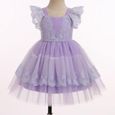 Ibtom Castle Toddler Birthday Dress Baby Girls Full Floral Lace Progroed Tulle Tulle Tutu Dress Princess Pageant Party Party in Kuwait
