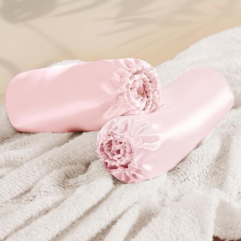 Entisn Satin Crib Sheets 2 Pack ، 28 × 52 × 8 بوصة ملاءات مرتبة ناعمة مزودة بالفتيات ، وبيضاء الحضانة باللون الأبيض والطفل ، حماية للجلد والشعر in Kuwait