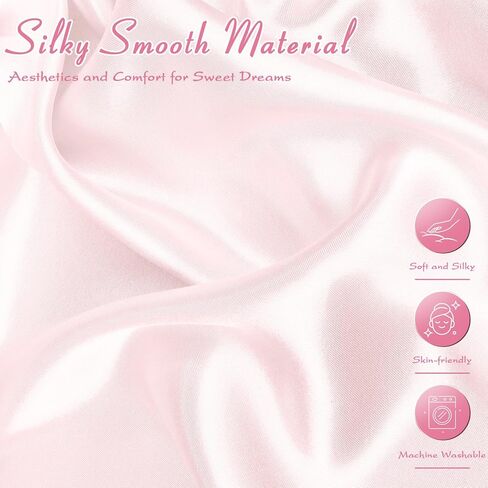 Entisn Satin Crib Sheets 2 Pack ، 28 × 52 × 8 بوصة ملاءات مرتبة ناعمة مزودة بالفتيات ، وبيضاء الحضانة باللون الأبيض والطفل ، حماية للجلد والشعر in Kuwait