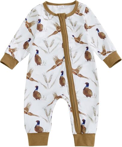 Baby Boy Girl Hunter Clothes Mallard Duck Romper Jumpsuit Long Sleeve Zip Up One Piece Overalls Hunting Baby Clothes in Saudi Arabia
