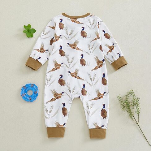 Baby Boy Girl Hunter Clothes Mallard Duck Romper Jumpsuit Long Sleeve Zip Up One Piece Overalls Hunting Baby Clothes in Saudi Arabia