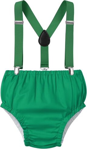 Ibtom Castle First Birthdy Outfit Boy Wild One Romper Shorts Bow Tie Bow Resparders 3pcs Cake Smash Smash Smool Service Set in Kuwait