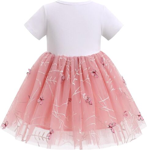 ODASDO Baby Girls First Birthday Outfit Cotton Short Sleeve Tulle Tutu Princess Dress with Bowknot Headband Set in Saudi Arabia
