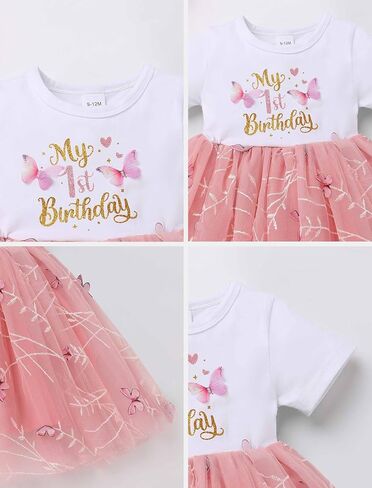 ODASDO Baby Girls First Birthday Outfit Cotton Short Sleeve Tulle Tutu Princess Dress with Bowknot Headband Set in Saudi Arabia