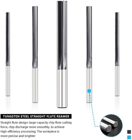 Straight Flute Carbide Machine Reamer 4/6 Flute Chucking Reamer Machine Cutting Tools 2 2.5 3 4 5 6 7 8 9 10mm(6x30x60-6F) in Saudi Arabia