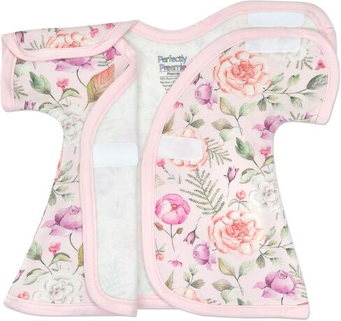 Girl's Open-Shoulder Short-Sleeve Ultra Soft NICU Dress - NICU Friendly - Preemie (3-6lbs) in Kuwait
