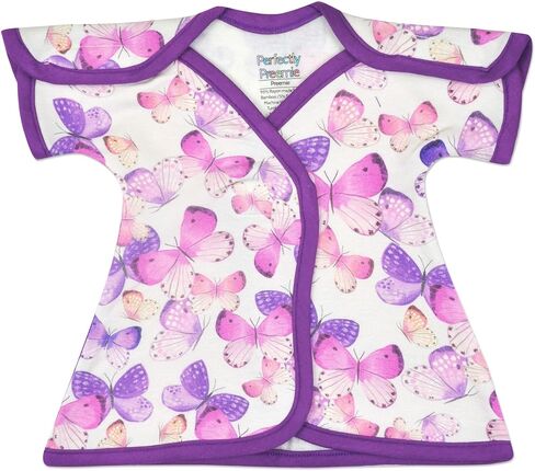 Girl's Open-Shoulder Short-Sleeve Ultra Soft NICU Dress - NICU Friendly - Preemie (3-6lbs) in Kuwait