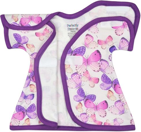 Girl's Open-Shoulder Short-Sleeve Ultra Soft NICU Dress - NICU Friendly - Preemie (3-6lbs) in Kuwait