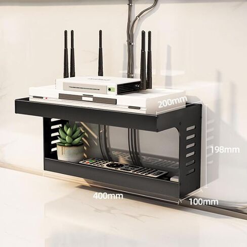 Router Storage Box Router Storage Racks Wall Mount WiFi Router Stand Storage Wall-Mounted Shelf Bracket Projector Shelf for TV Accessories WiFi Router WiFi Router Shelf (40 * 20 * 19.8cm) in Kuwait