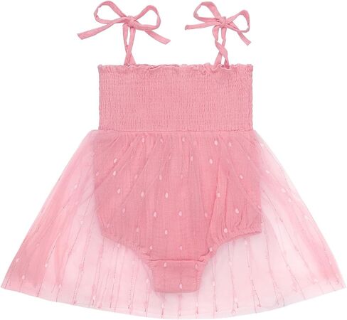 GUISBY Baby Girl 1st Birthday Romper Sleeveless Tulle Bodysuit with Headband Cake Smash Outfit for 9-18 Months in Saudi Arabia