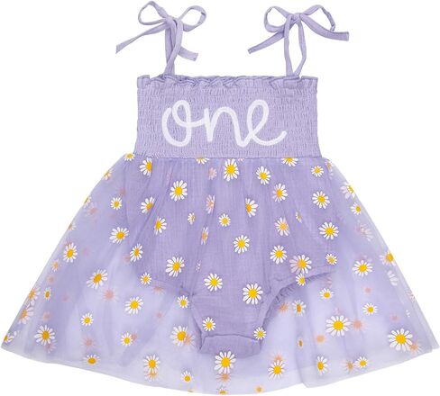 GUISBY Baby Girl 1st Birthday Romper Sleeveless Tulle Bodysuit with Headband Cake Smash Outfit for 9-18 Months in Saudi Arabia