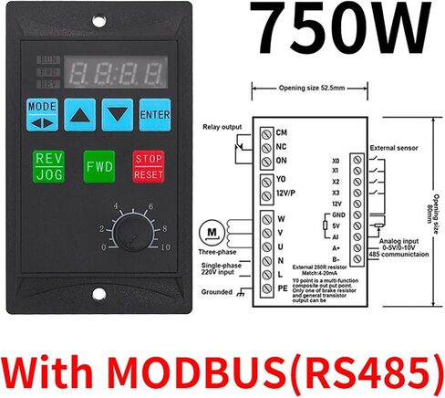 Frequency Converter Inverter RS485 1.5KW Add Motor Driver 0.75KW MCU Single Phase Input 220V 3-Phase Output 0.4KW 1500W(1500W) in Kuwait