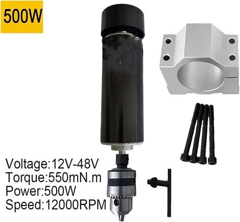 500W محرك مغزل CNC المبرد بالهواء + منظم السرعة ER16 Chuck مع فكي 52 مم (500W Braket) in Saudi Arabia