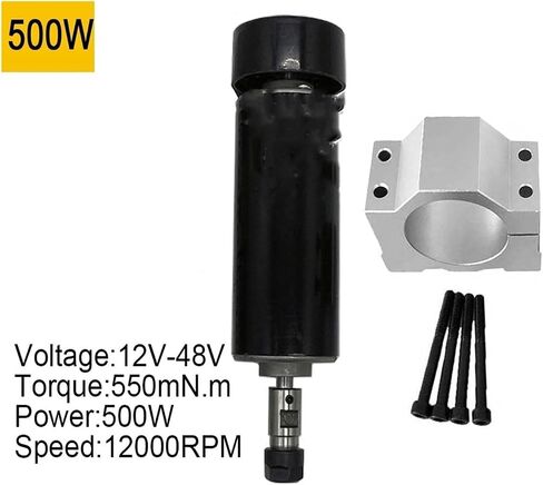 500W محرك مغزل CNC المبرد بالهواء + منظم السرعة ER16 Chuck مع فكي 52 مم (500W Braket) in Kuwait