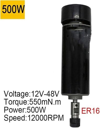 500W محرك مغزل CNC المبرد بالهواء + منظم السرعة ER16 Chuck مع فكي 52 مم (500W Braket) in Kuwait