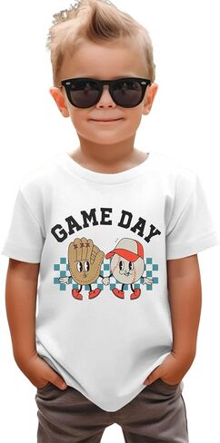 Baseball Shirts for Toddler Baby Boys Funny Game Day T-Shirt Kid Summer Baseball Lover Tees Outfit Short Sleeve Tops in Saudi Arabia