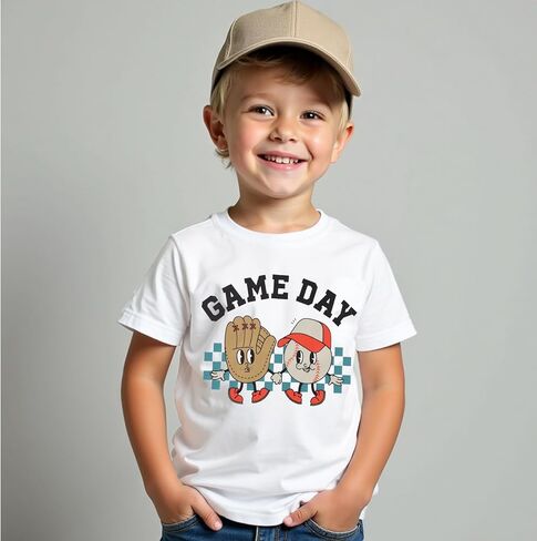 Baseball Shirts for Toddler Baby Boys Funny Game Day T-Shirt Kid Summer Baseball Lover Tees Outfit Short Sleeve Tops in Saudi Arabia