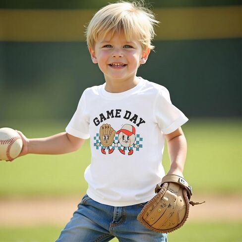 Baseball Shirts for Toddler Baby Boys Funny Game Day T-Shirt Kid Summer Baseball Lover Tees Outfit Short Sleeve Tops in Saudi Arabia