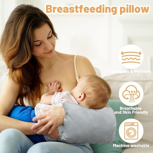 وسادة الذراع في Kakiblin Baby Feeding Arm ، وذراع التمريض الرضاعة الطبيعية الدعم لأمي ورضع الأطفال حديثي الولادة ، ومستحضرات التمريض المحمولة والقابلة للغسل ، ووسائد السفر للمولود الجديد (الرمادي) in Kuwait