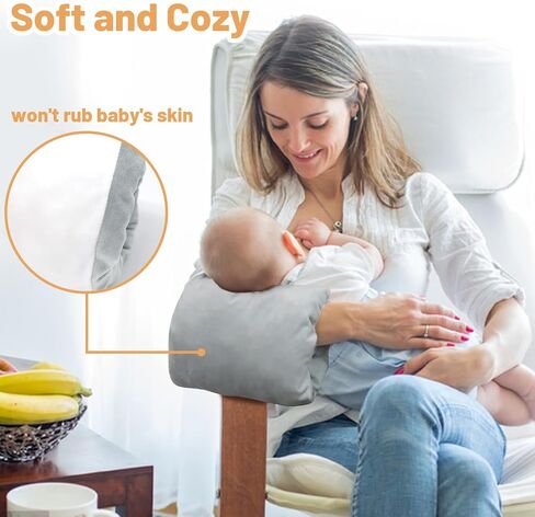 وسادة الذراع في Kakiblin Baby Feeding Arm ، وذراع التمريض الرضاعة الطبيعية الدعم لأمي ورضع الأطفال حديثي الولادة ، ومستحضرات التمريض المحمولة والقابلة للغسل ، ووسائد السفر للمولود الجديد (الرمادي) in Kuwait