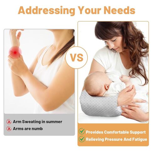 KAKIBLIN Baby Feeding Arm Pillow,Baby Nursing Arm Breastfeeding Pillows Support for Newborn Mom and Babies,Portable and Washable,Ergonomic Nursing Essentials, Travel Pillows for Newborn(Gray) in Kuwait