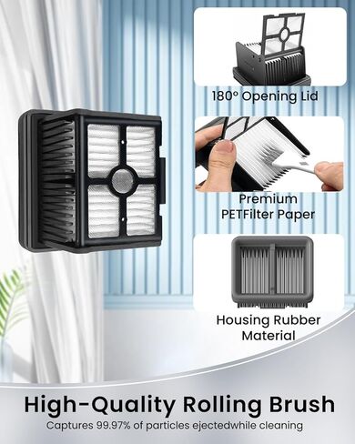 (7pcs) HEPA Filters & Replacement Parts Kit Brush Rollers Compatible Parts Accessories Kit For Tineco Floor ONE S6/S7 Pro Wet Dry Vacuum Cleaner, Replacement Inclue 3 Vacuum Filter, 3 Brush Rollers in Kuwait